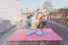 Angelica Amore in Blonde MILF Angelica Amore Enjoys Nude Yoga Outdoors, photo 3 of 4