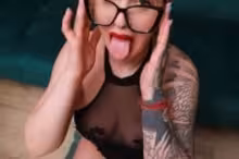 Cum on my new pair of glasses Tattooed Kate VR porn