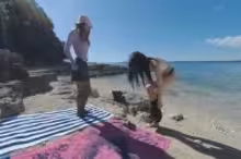 Josie Fresh and Matty Mila Perez in Sunny Beach Afternoon Nude Sunbathing and Searching for Shells on Vacation with Matty and Josie, photo 1 of 4