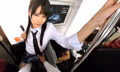 Haruka Hakii  Sticky Schoolgirls on the Train Part 1 VR Porn Video