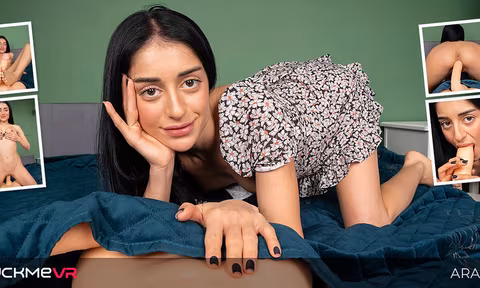 Ara Mix Splits Her Pussy Open With A Large Dildo with Ara Mix