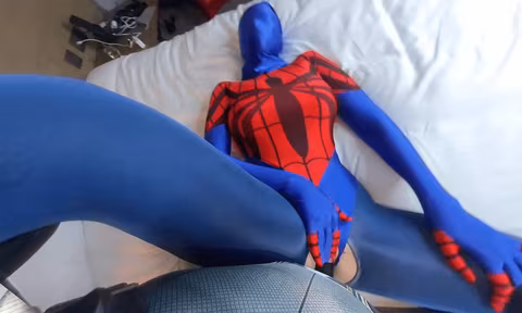 Nora Fox Nylon Blue Spider Zentai Fuck with Nora Fox