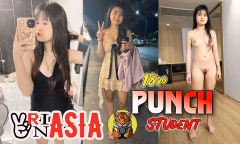 Super Cute 18yo Thai Student Plucked From The Streets Straight To Bang In Hotelroom with Punch