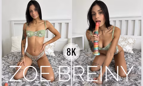The Girl Masturbates With A Big Dildo with Breiny Zoe
