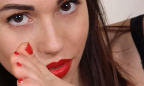 Stunning Petra Shows Off her Bare Feet in a Black Short Dress VR Porn Video