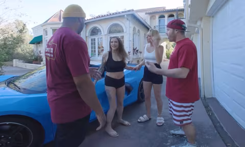 Stepsister And Friend Borrow The Vette VR Porn Video